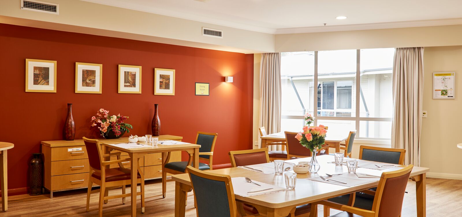 Interior dining area at Brian King Gardens